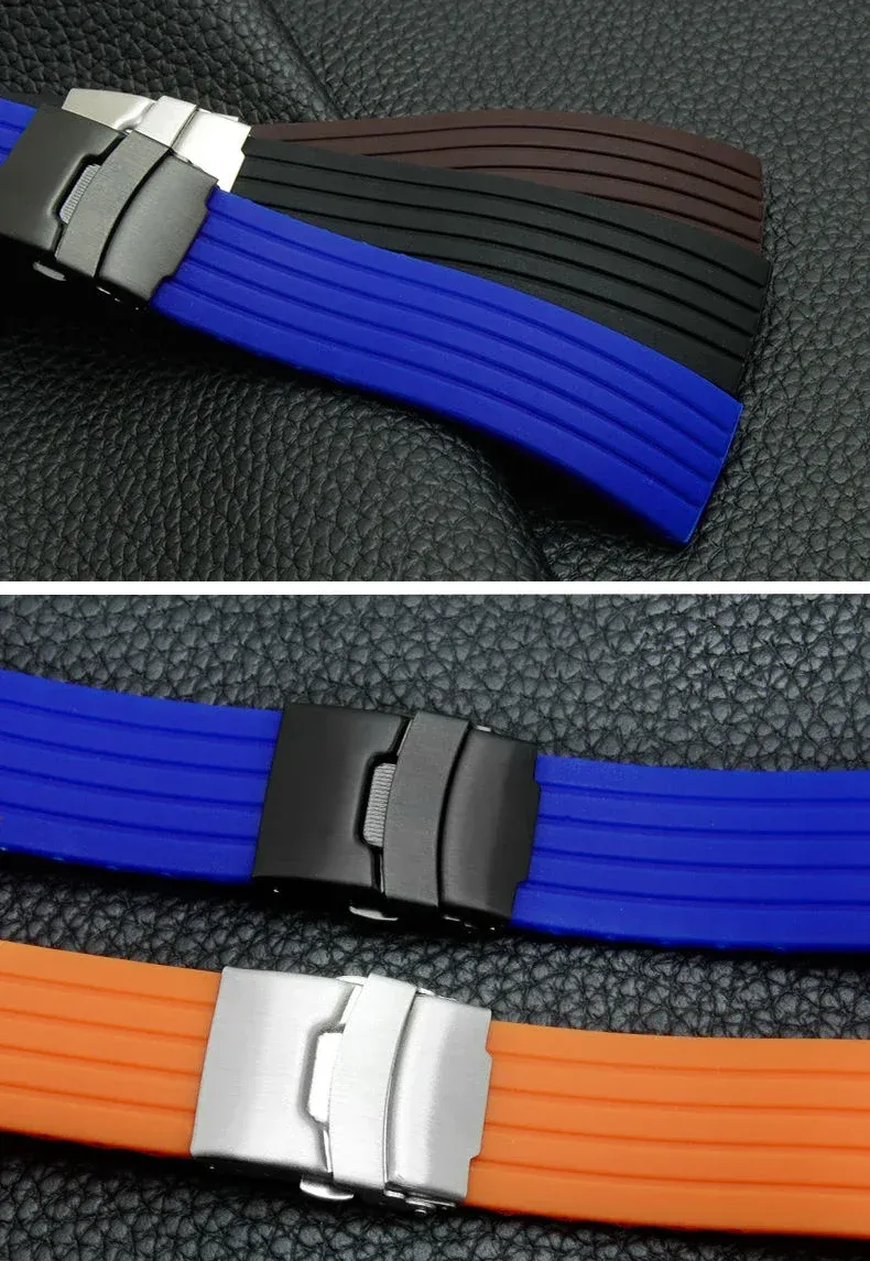 Bracelet silicone 18 à 24 mm pour Huawei et Seiko