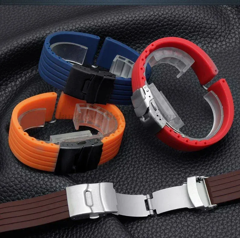 Bracelet silicone 18 à 24 mm pour Huawei et Seiko