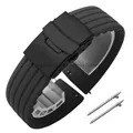 Bracelet silicone 18 à 24 mm pour Huawei et Seiko – Couleur du bracelet Gray Black