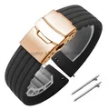Bracelet silicone 18 à 24 mm pour Huawei et Seiko – Couleur du bracelet Gray RoseGold