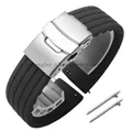 Bracelet silicone 18 à 24 mm pour Huawei et Seiko – Couleur du bracelet Gray Silver
