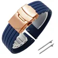 Bracelet silicone 18 à 24 mm pour Huawei et Seiko – Couleur du bracelet Midnight Blue REGD