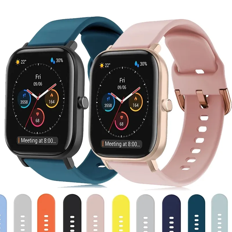 Bracelet silicone 20 à 22 mm pour Amazfit GTS GTR