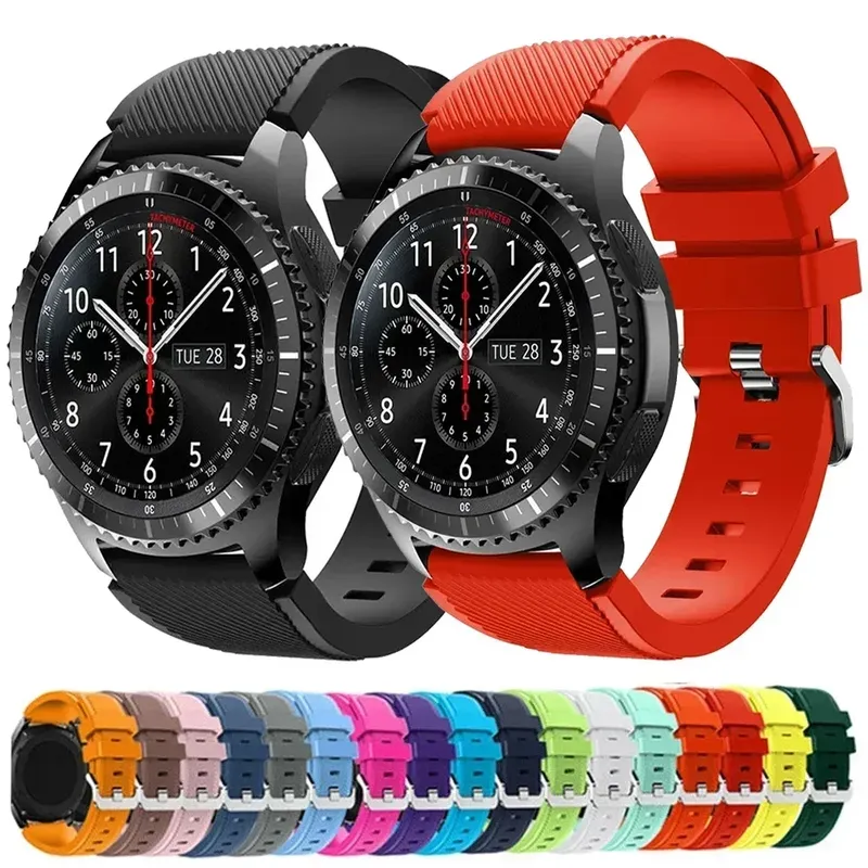 Bracelet silicone 20 à 22 mm pour Samsung Galaxy Huawei
