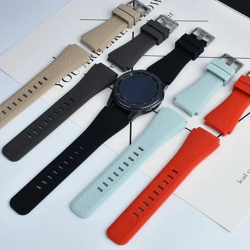 Bracelet silicone 20 à 22 mm pour Samsung Galaxy Huawei