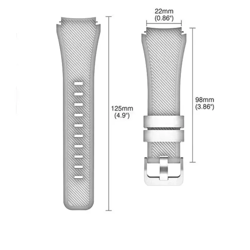 Bracelet silicone 20 à 22 mm pour Samsung Galaxy Huawei