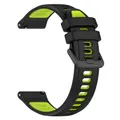Bracelet silicone 20 à 22 mm pour TicWatch Pro – Couleur du bracelet Black Green