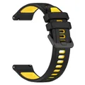 Bracelet silicone 20 à 22 mm pour TicWatch Pro – Couleur du bracelet Black Yellow