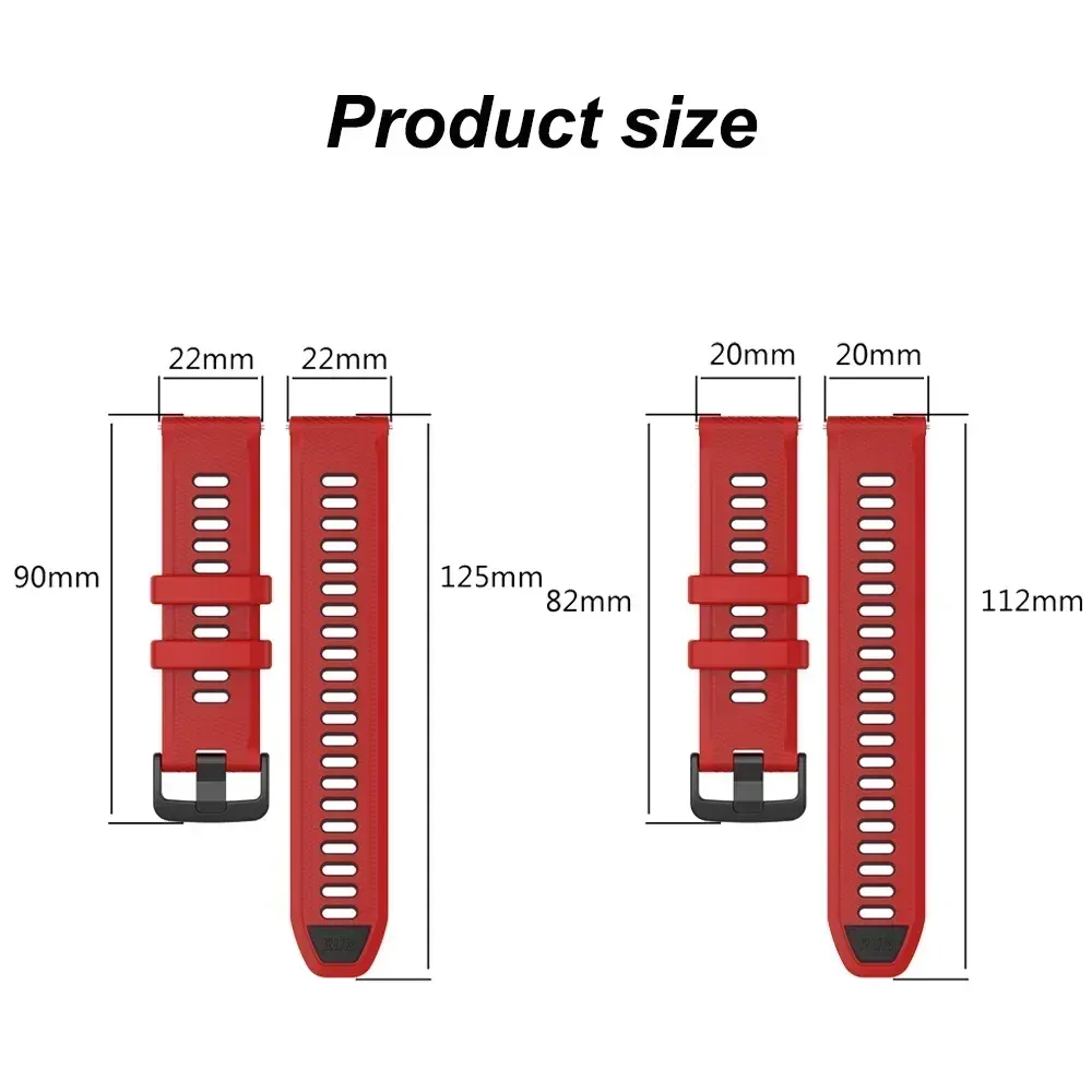 Bracelet silicone 20 à 22 mm pour TicWatch Pro