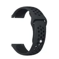 Bracelet silicone 20 et 22 mm Amazfit – Couleur du bracelet Black Coal Black