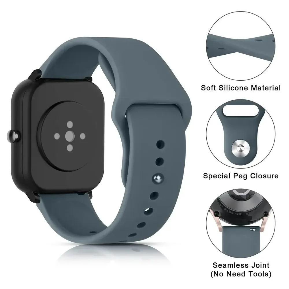 Bracelet silicone 20 et 22 mm Amazfit GTS GTR