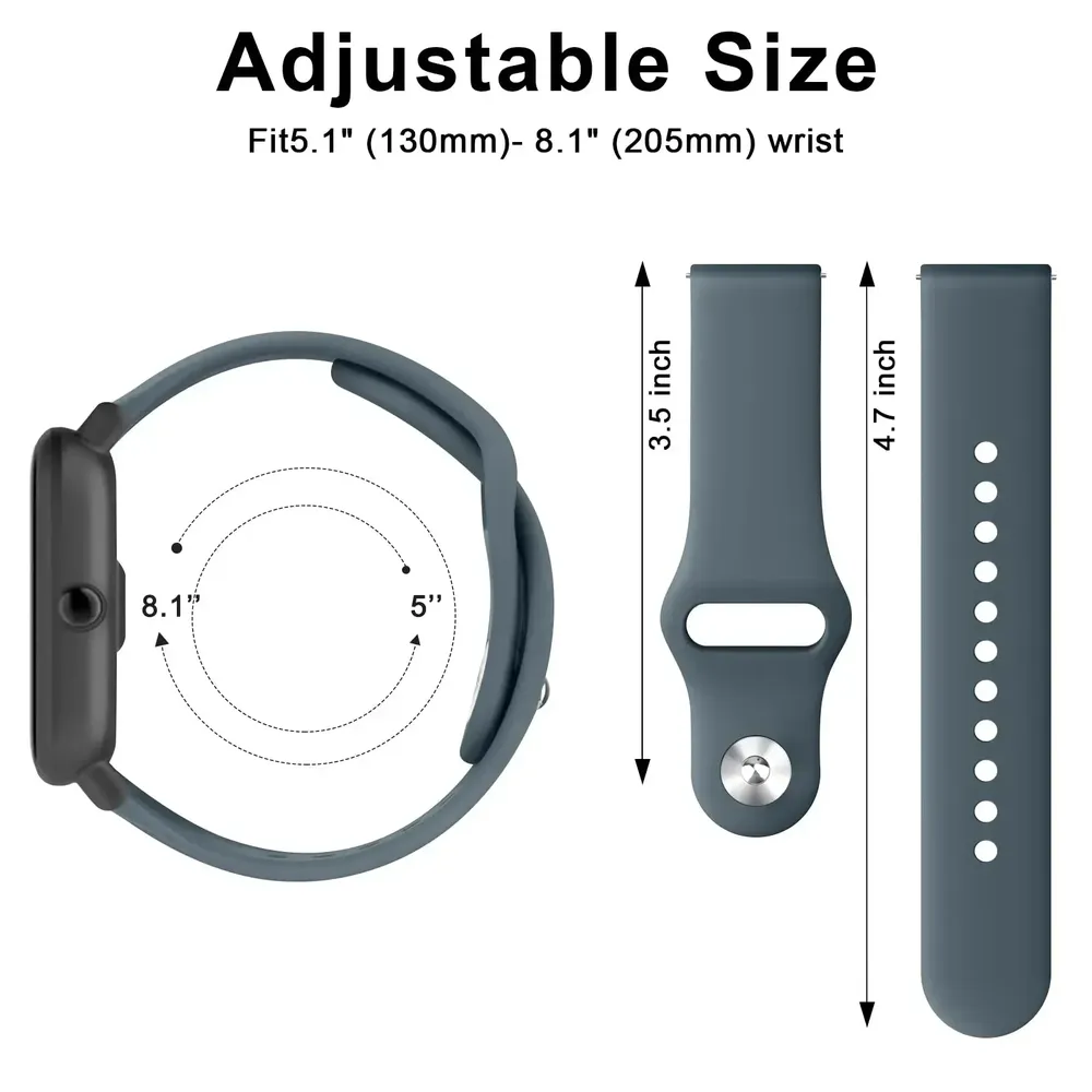 Bracelet silicone 20 et 22 mm Amazfit GTS GTR