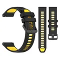 Bracelet silicone 20 et 22 mm pour Garmin Forerunner Venu – Couleur du bracelet c-Black  Yellow