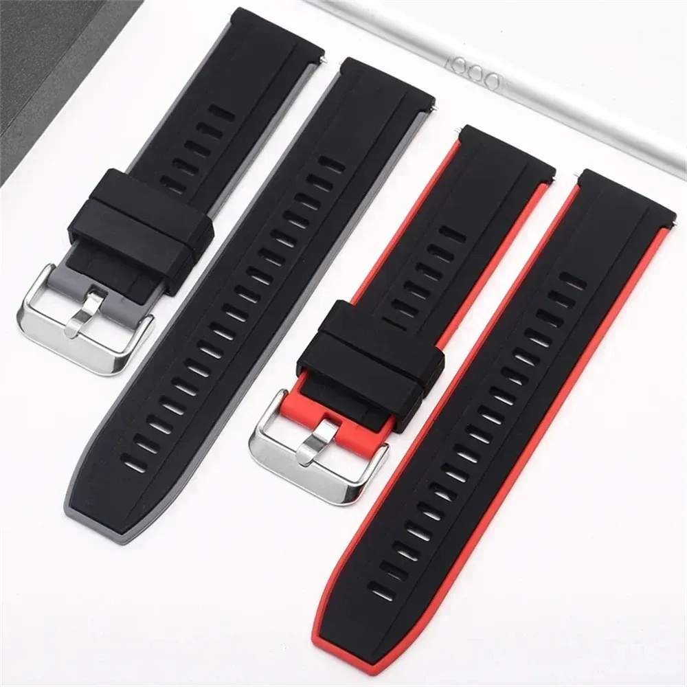 Bracelet silicone 20 et 22 mm pour Huawei et Honor