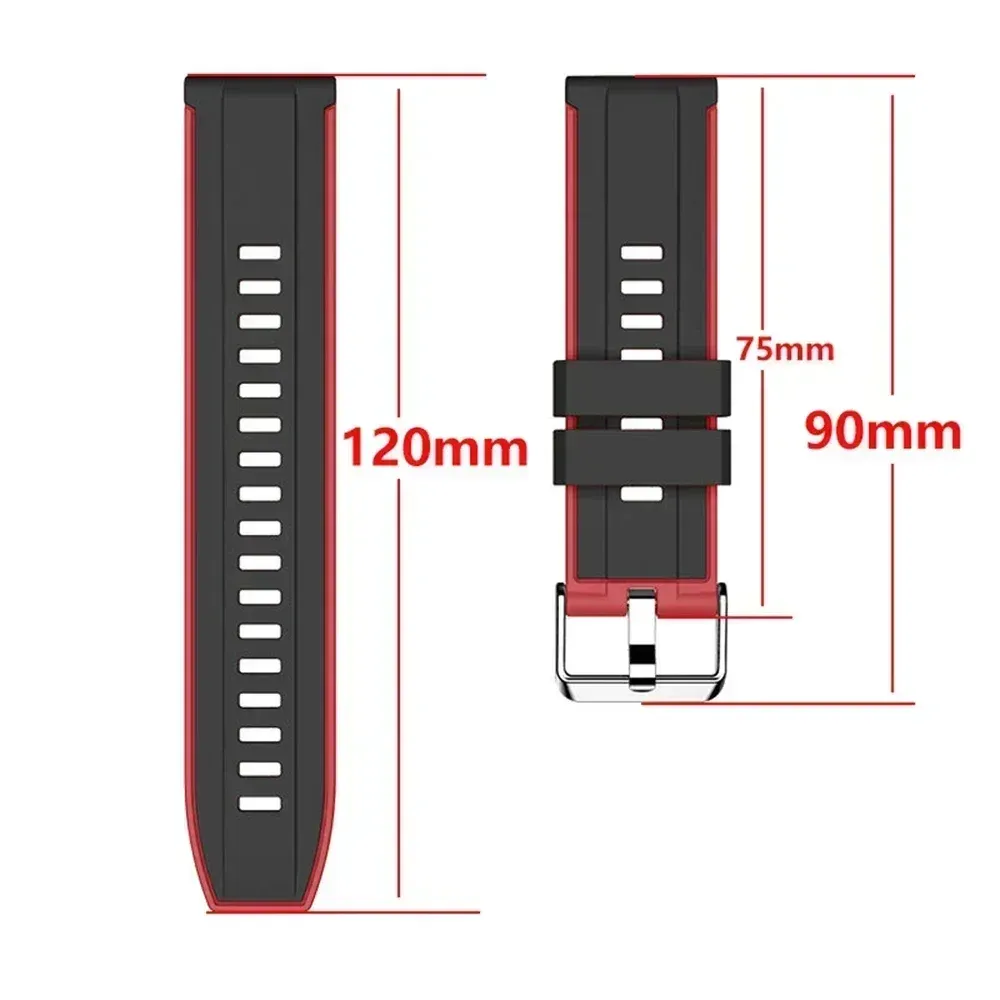 Bracelet silicone 20 et 22 mm pour Huawei et Honor