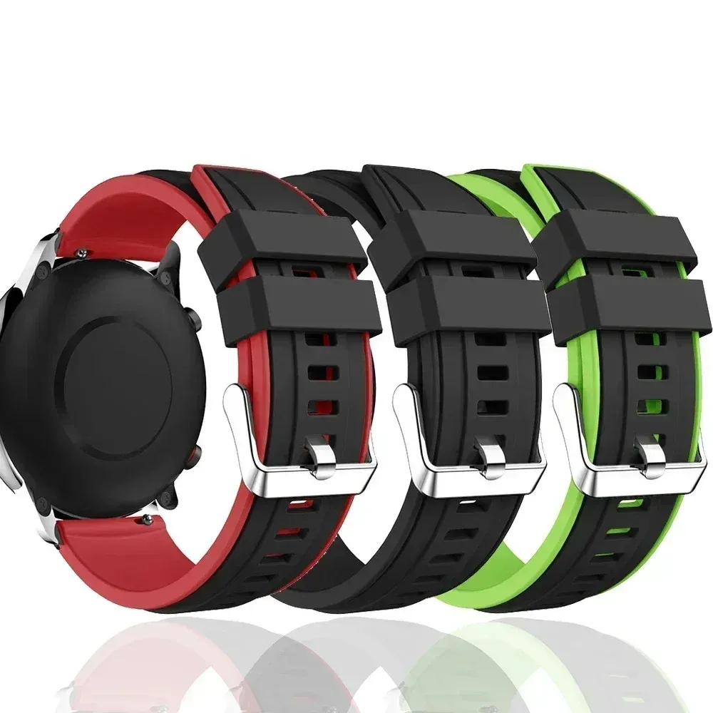 Bracelet silicone 20 et 22 mm pour Huawei et Honor