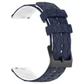 Bracelet silicone 20 et 22 mm pour Huawei et Honor – Couleur du bracelet Midnight blue White
