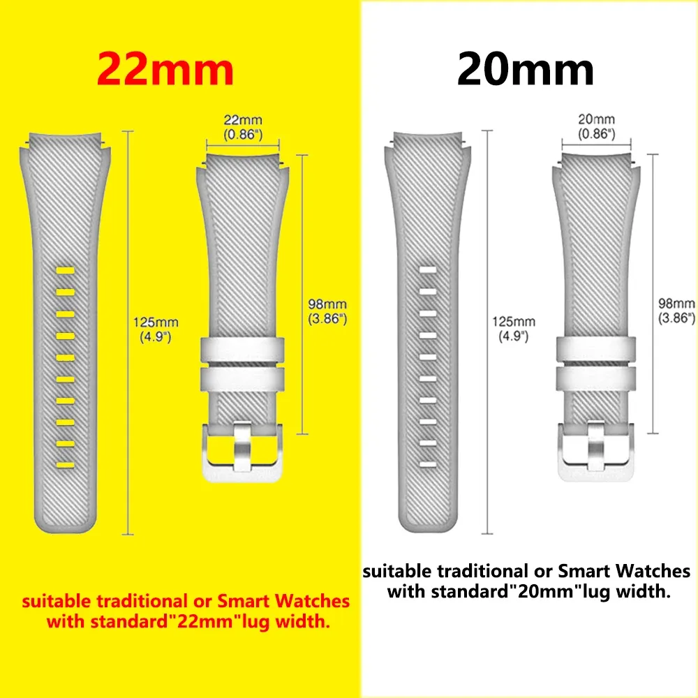 Bracelet silicone 20 et 22 mm Samsung Galaxy Watch