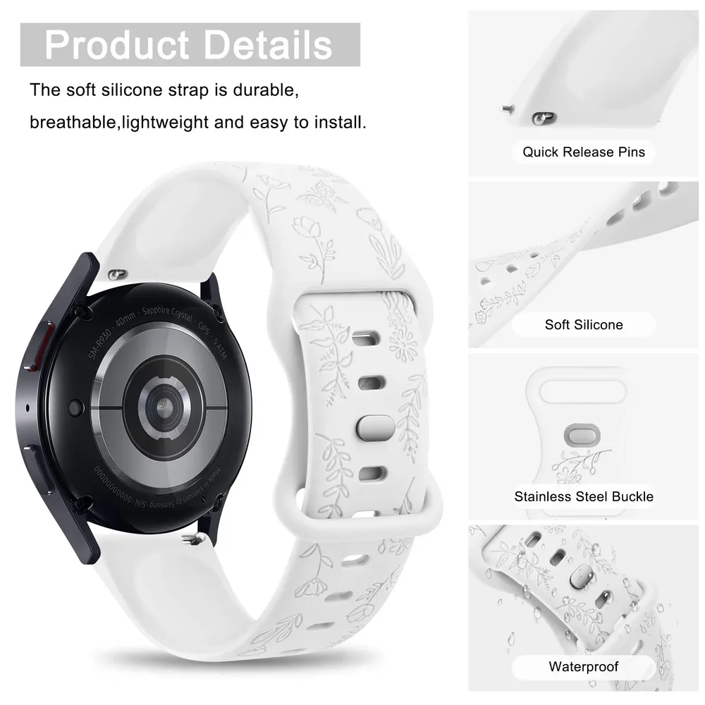 Bracelet silicone 20 mm pour Garmin Vivoactive Venu