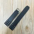 Bracelet silicone 21 mm pour Cartier Santos – Couleur du bracelet black silver clasp