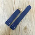 Bracelet silicone 21 mm pour Cartier Santos – Couleur du bracelet blue  rose gold