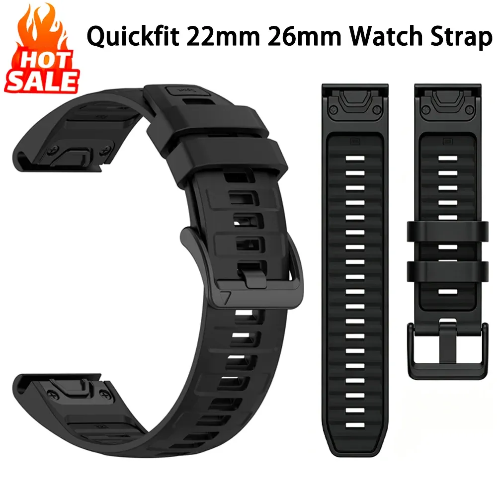 Bracelet silicone 22 et 26 mm Quickfit Garmin Fenix
