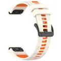 Bracelet silicone 22 et 26 mm Quickfit Garmin Fenix – Couleur du bracelet Starlight Orange