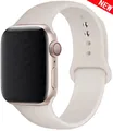 Bracelet silicone Apple Watch 38 à 49 mm sport – Couleur du bracelet Starlight