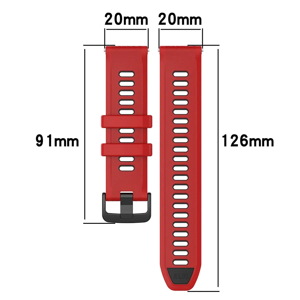 Bracelet silicone bicolore 18 à 22 mm Garmin