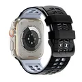 Bracelet silicone bicolore 44 à 49 mm Apple Watch – Couleur du bracelet Black Gray