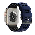 Bracelet silicone bicolore 44 à 49 mm Apple Watch – Couleur du bracelet Blue Black