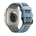 Bracelet silicone bicolore 44 à 49 mm Apple Watch – Couleur du bracelet Blue Gray