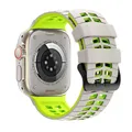 Bracelet silicone bicolore 44 à 49 mm Apple Watch – Couleur du bracelet Starlight Green