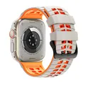 Bracelet silicone bicolore 44 à 49 mm Apple Watch – Couleur du bracelet Starlight Orange