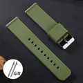 Bracelet silicone caoutchouc 12 à 20 mm sport étanche – Couleur du bracelet ArmyGreen-Silver