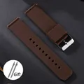 Bracelet silicone caoutchouc 12 à 20 mm sport étanche – Couleur du bracelet Brown-Silver
