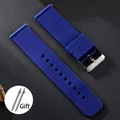 Bracelet silicone caoutchouc 12 à 20 mm sport étanche – Couleur du bracelet Dark Blue-Silver