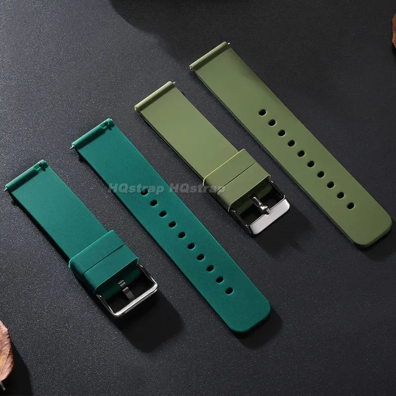 Bracelet silicone caoutchouc 12 à 20 mm sport étanche