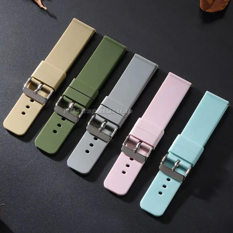 Bracelet silicone caoutchouc 12 à 20 mm sport étanche