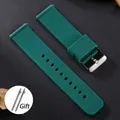 Bracelet silicone caoutchouc 12 à 20 mm sport étanche – Couleur du bracelet Green-Silver