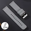 Bracelet silicone caoutchouc 12 à 20 mm sport étanche – Couleur du bracelet Grey-Silver