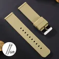 Bracelet silicone caoutchouc 12 à 20 mm sport étanche – Couleur du bracelet Khaki-Silver