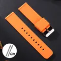 Bracelet silicone caoutchouc 12 à 20 mm sport étanche – Couleur du bracelet Orange-Silver