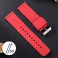 Bracelet silicone caoutchouc 12 à 20 mm sport étanche – Couleur du bracelet Red-Silver