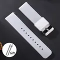 Bracelet silicone caoutchouc 12 à 20 mm sport étanche – Couleur du bracelet Translucent-Silver