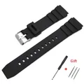 Bracelet silicone caoutchouc 18 à 28 mm sport étanche – Couleur du bracelet Black
