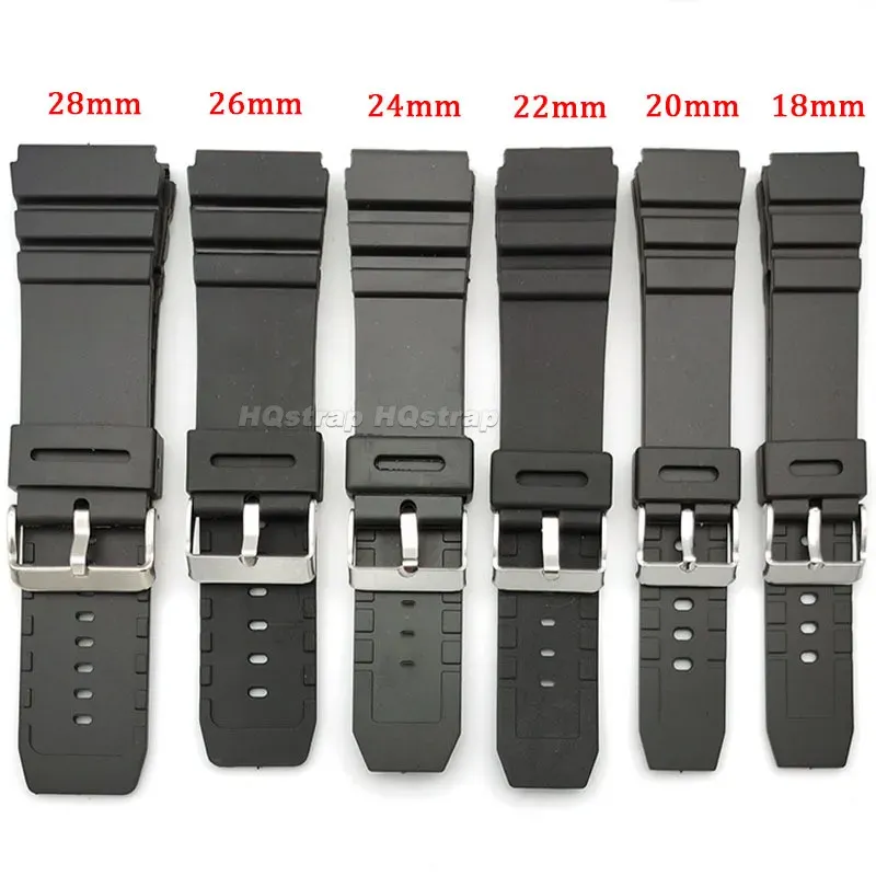 Bracelet silicone caoutchouc 18 à 28 mm sport étanche