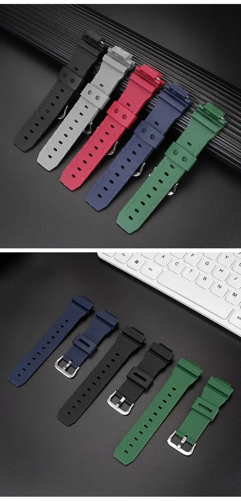 Bracelet silicone Casio G-Shock 16 mm étanche