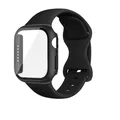 Bracelet silicone et verre pour Apple Watch 40 à 46 mm – Couleur du bracelet Black