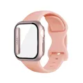 Bracelet silicone et verre pour Apple Watch 40 à 46 mm – Couleur du bracelet Retro rose gold